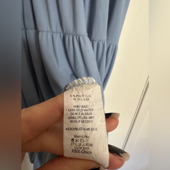 See you Monday light blue ribbed tiered maxi dress - Picture 4 of 5